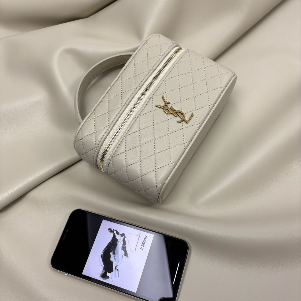 YSL Gaby Vanity Bag 18 Light Beige Quilted Calfskin