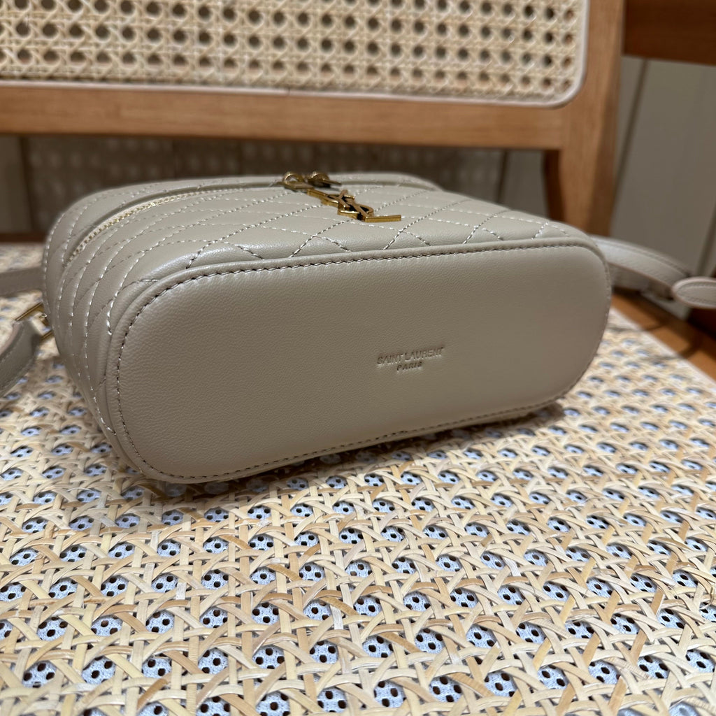 YSL Gaby Vanity Bag 18 Neutral Beige Quilted Calfskin