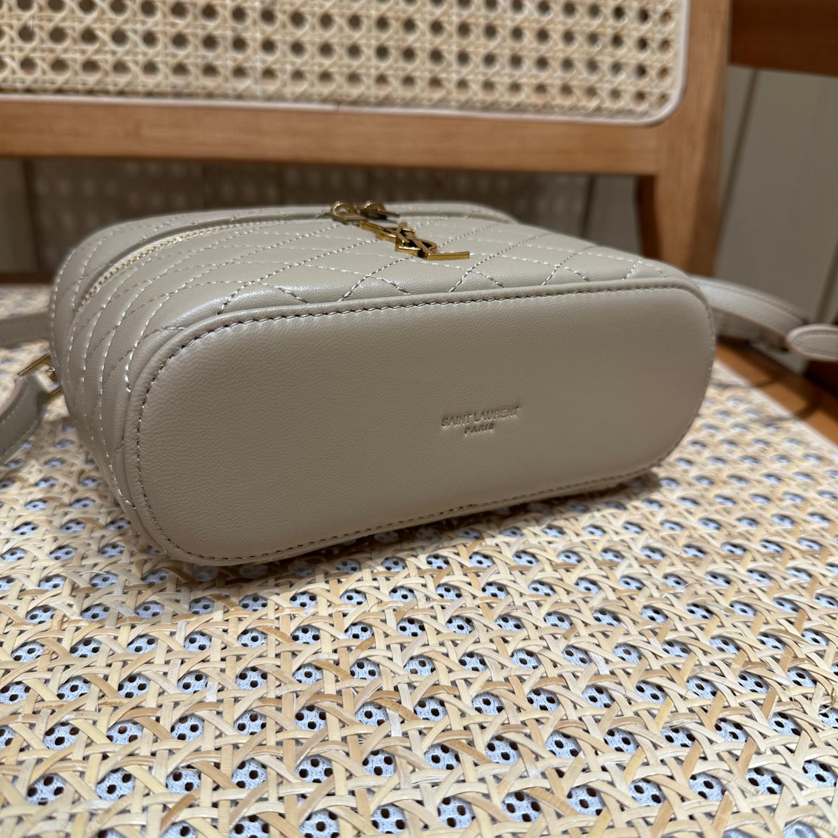 YSL Gaby Vanity Bag 18 Neutral Beige Quilted Calfskin