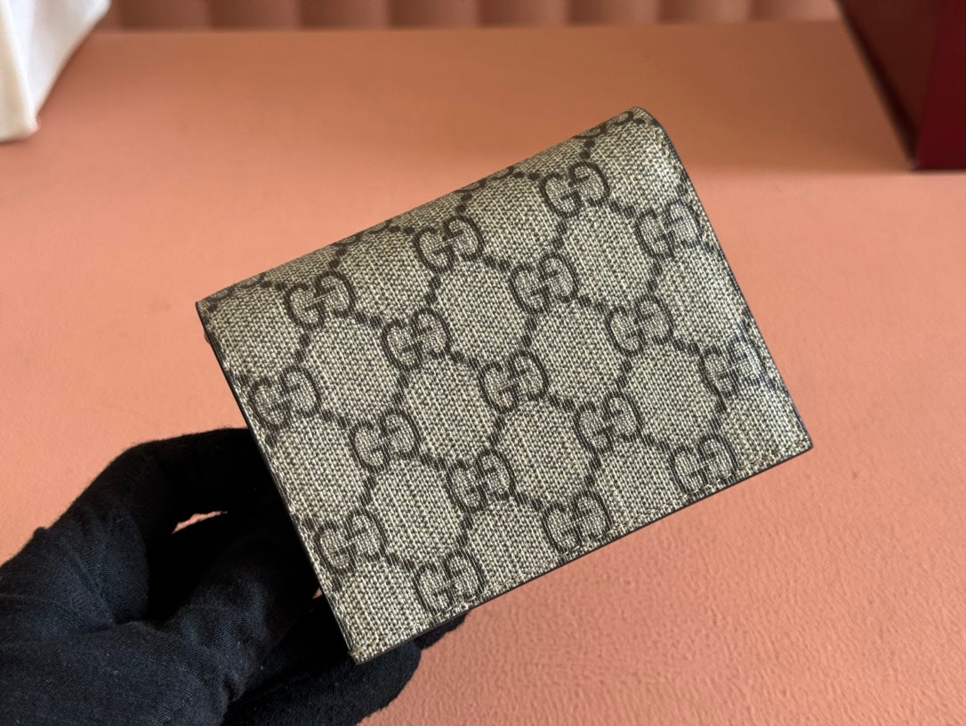 Gucci Marmont Wallet Ebony mix Pink Canvas Leather 250960