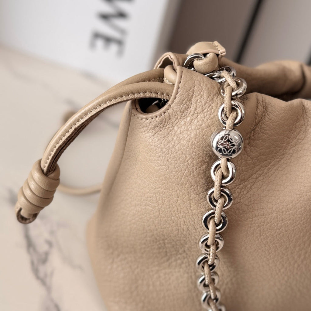 Loewe Flamenco Clutch Bag Beige Calfskin 280513