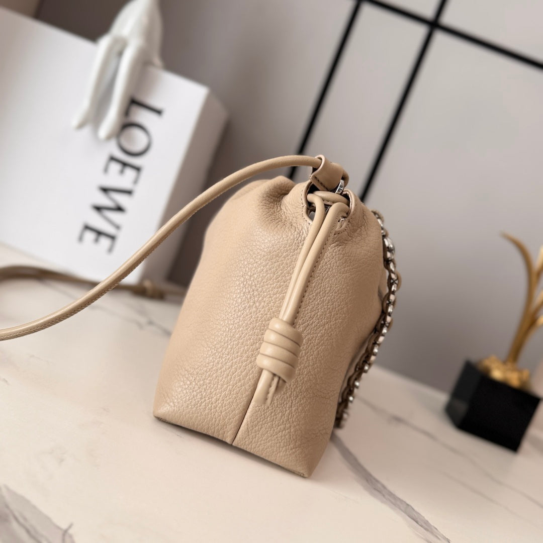 Loewe Flamenco Clutch Bag Beige Calfskin 280513