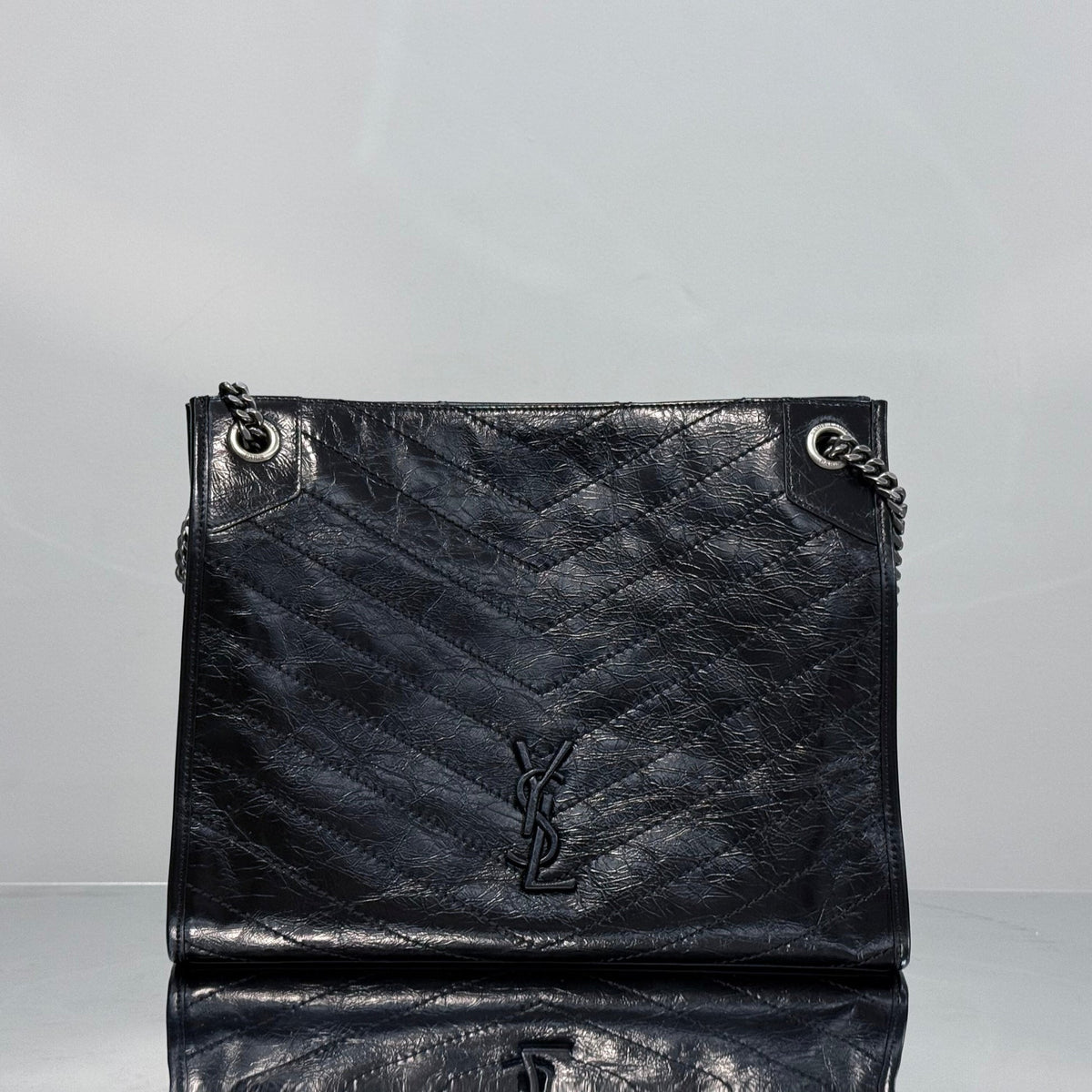 YSL Niki Shopping Bag 33 Black Quilted Calfskin