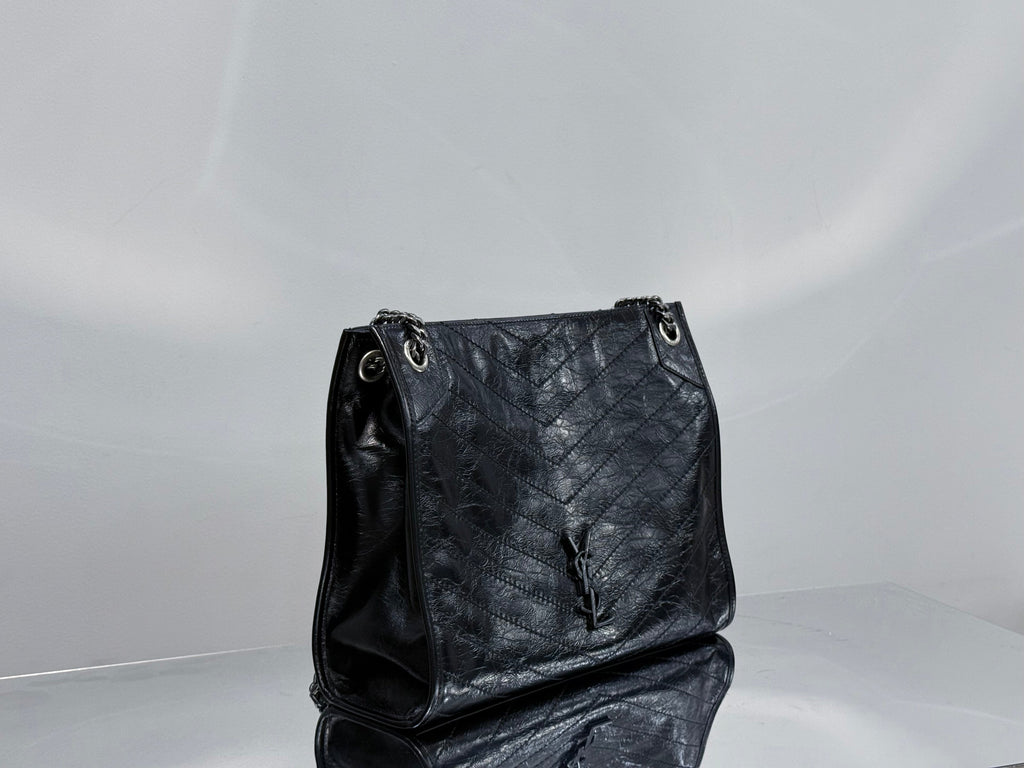 YSL Niki Shopping Bag 33 Black Quilted Calfskin