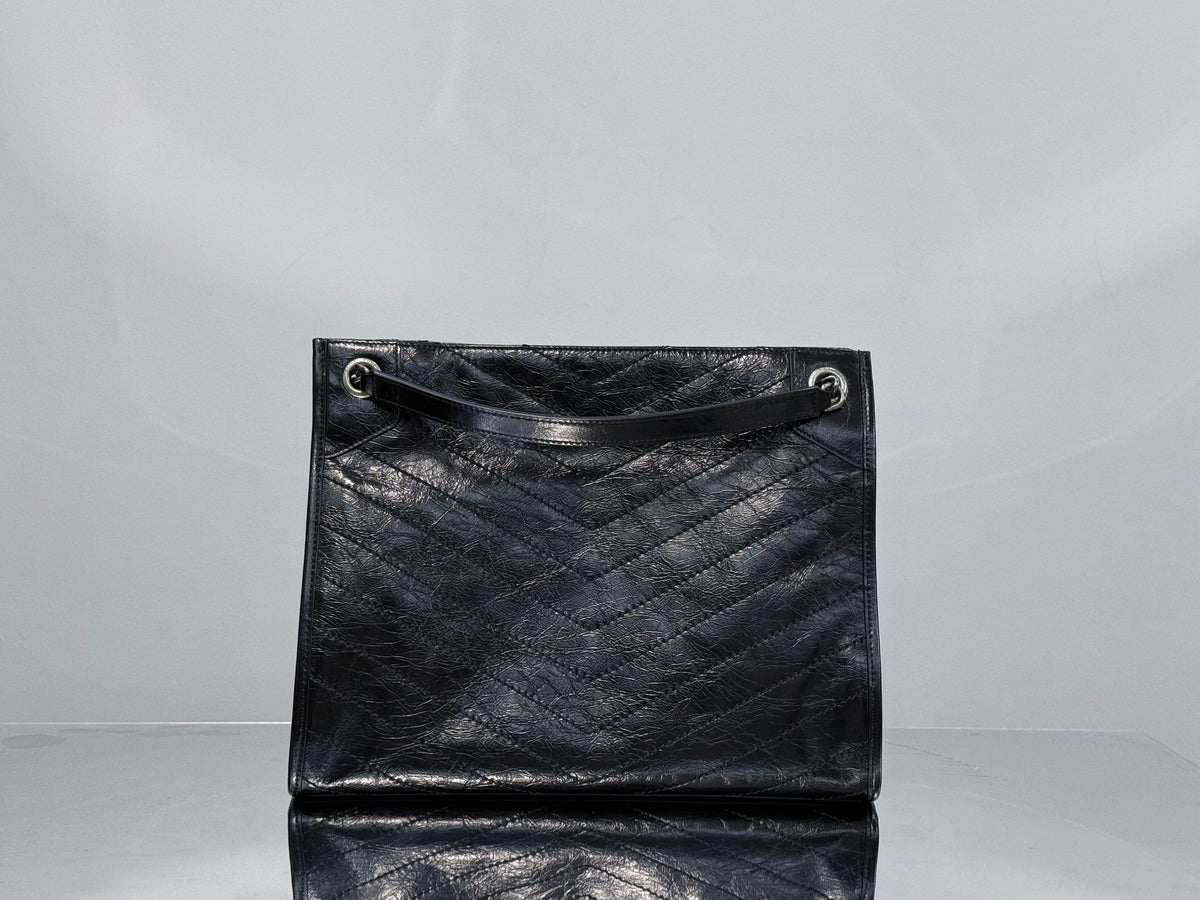 YSL Niki Shopping Bag 33 Black Quilted Calfskin