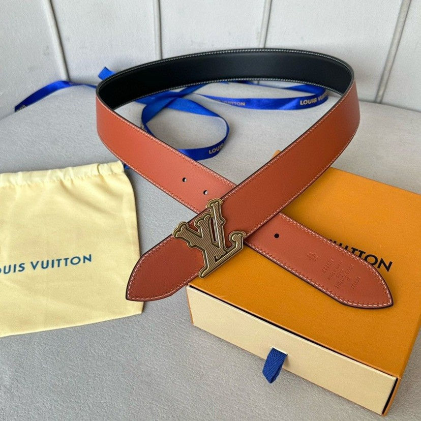 Louis Vuitton LV Initiales 40MM Reversible Belt Monogram Crump Black