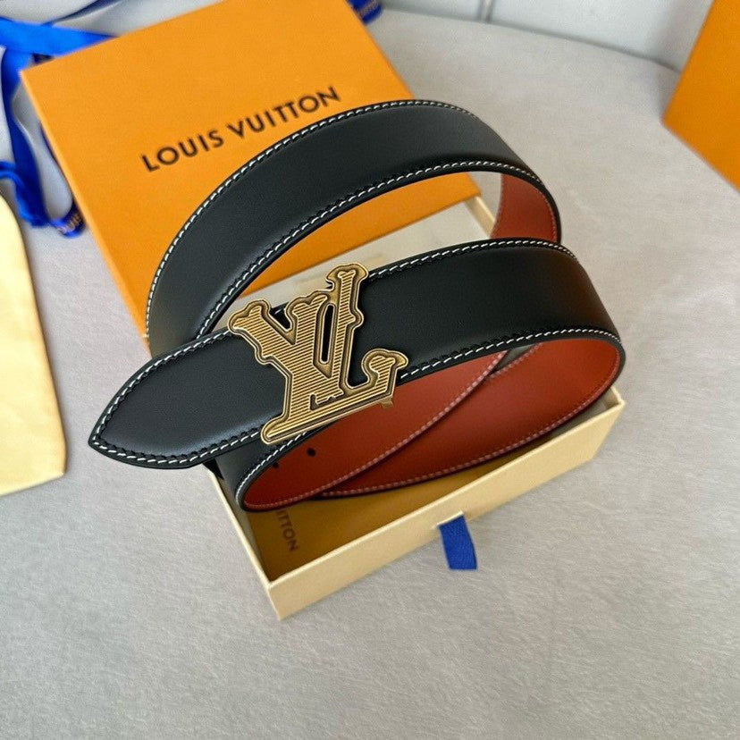 Louis Vuitton LV Initiales 40MM Reversible Belt Monogram Crump Black