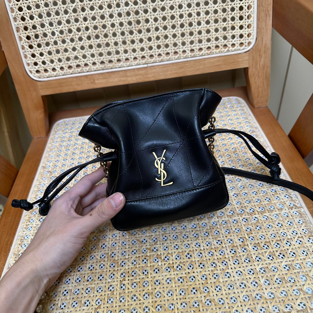 YSL Jamie Mini Crossbody Bag 16 Black Lambskin Gold Hardware