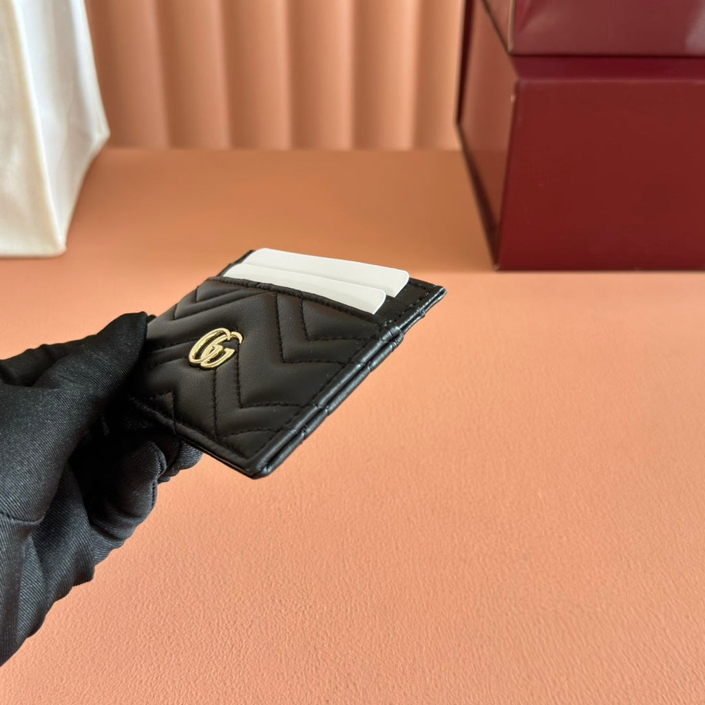 Gucci Marmont Card Wallet Black Calfskin 254958