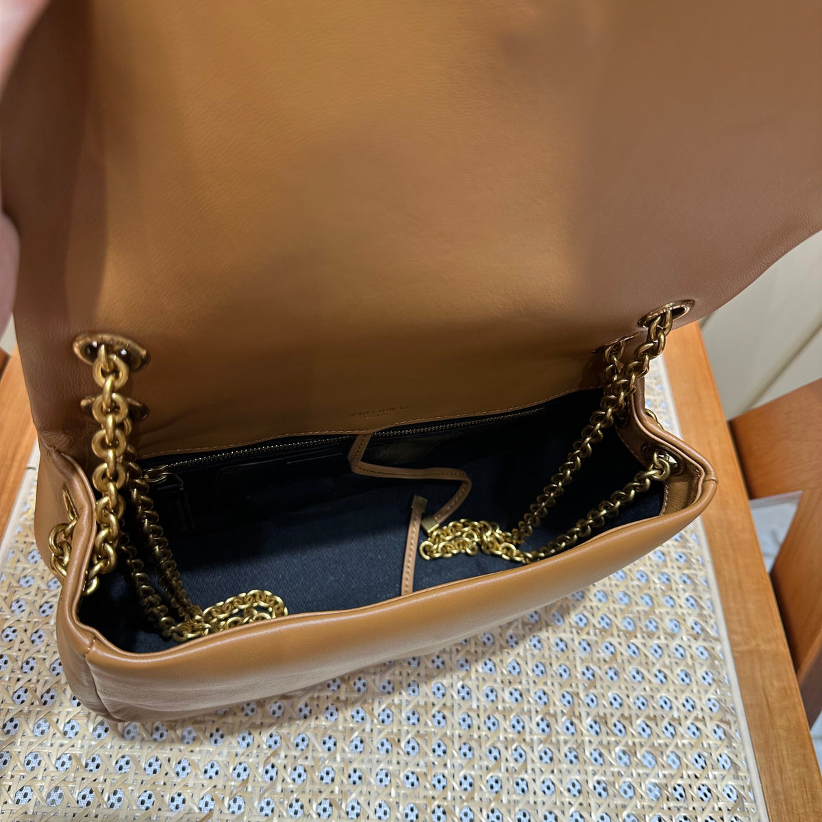 YSL Shoulder Bag 25 Camel Brown Calfskin