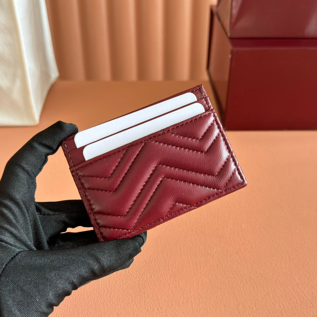 Gucci Marmont Card Wallet Rosso Ancora Red Calfskin 254959