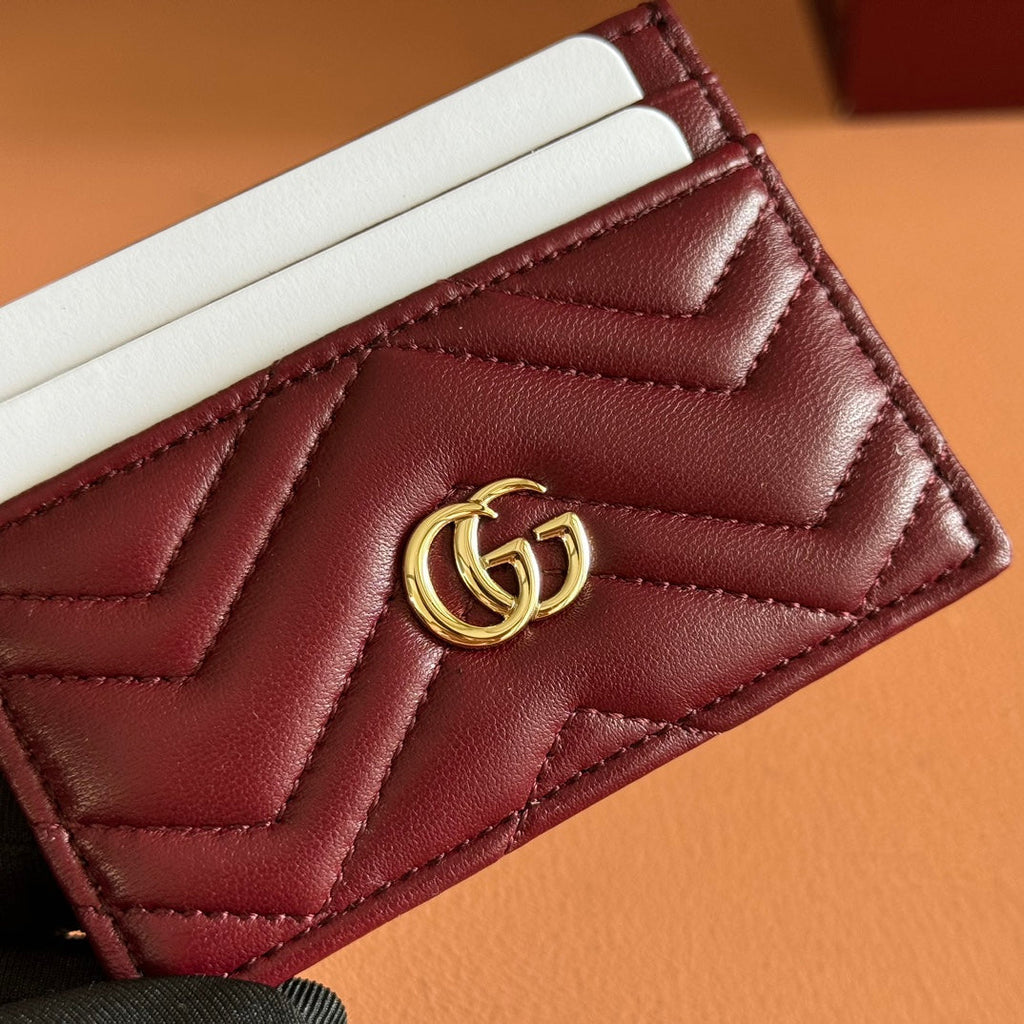 Gucci Marmont Card Wallet Rosso Ancora Red Calfskin 254959