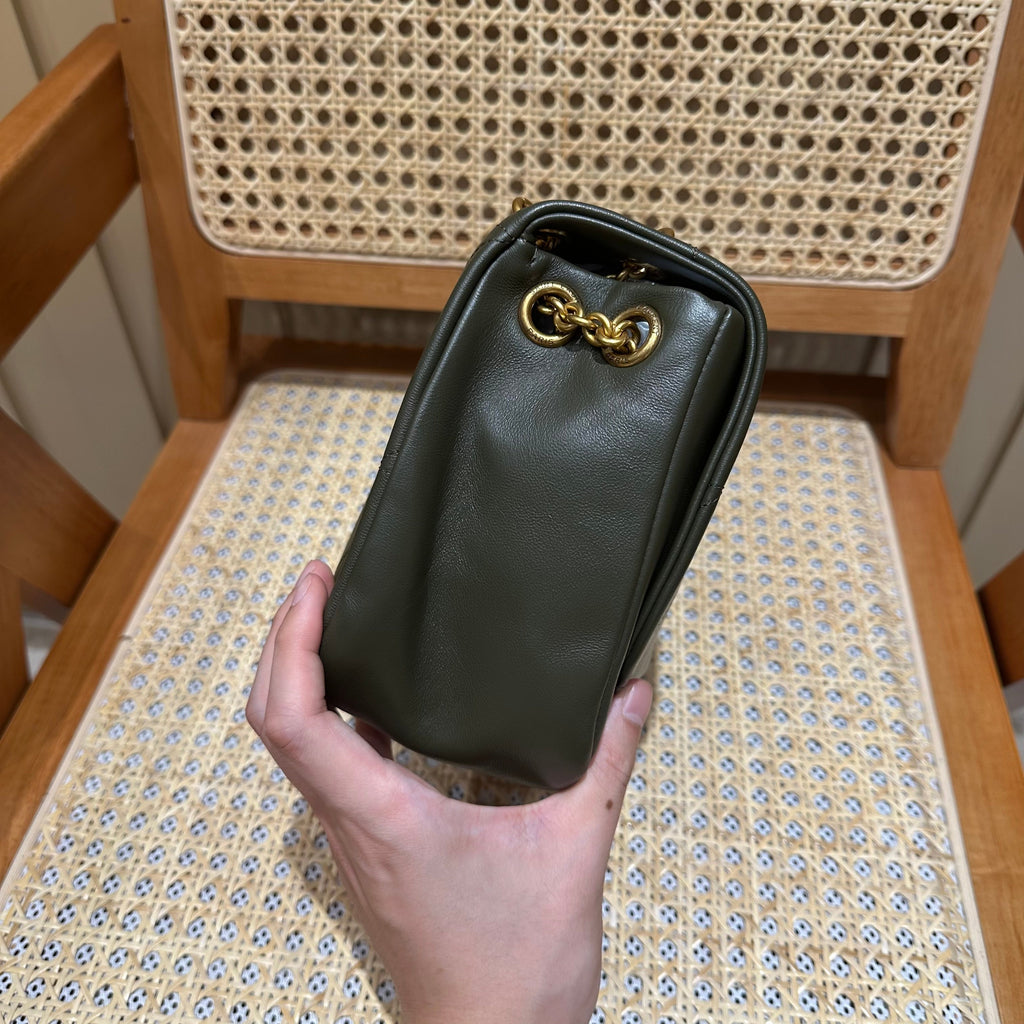 YSL Shoulder Bag 25 Dark Green Calfskin