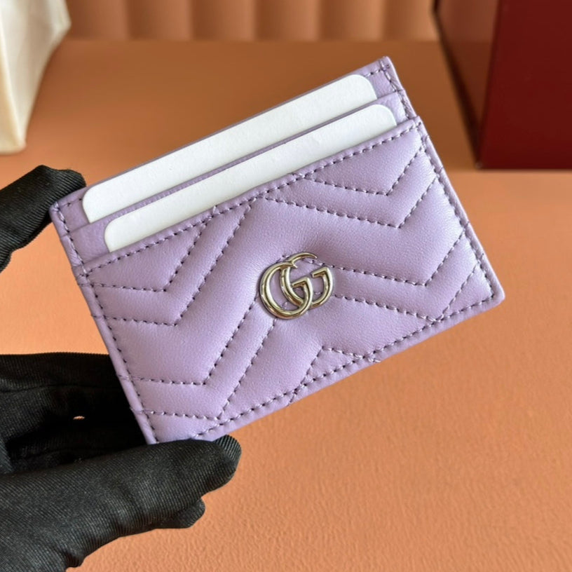 Gucci Marmont Card Wallet Purple Calfskin 254960
