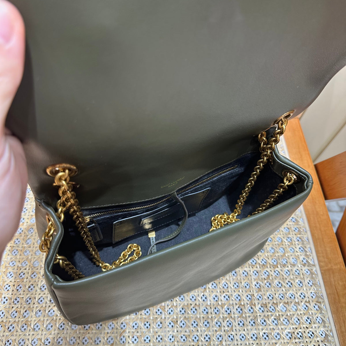 YSL Shoulder Bag 25 Dark Green Calfskin