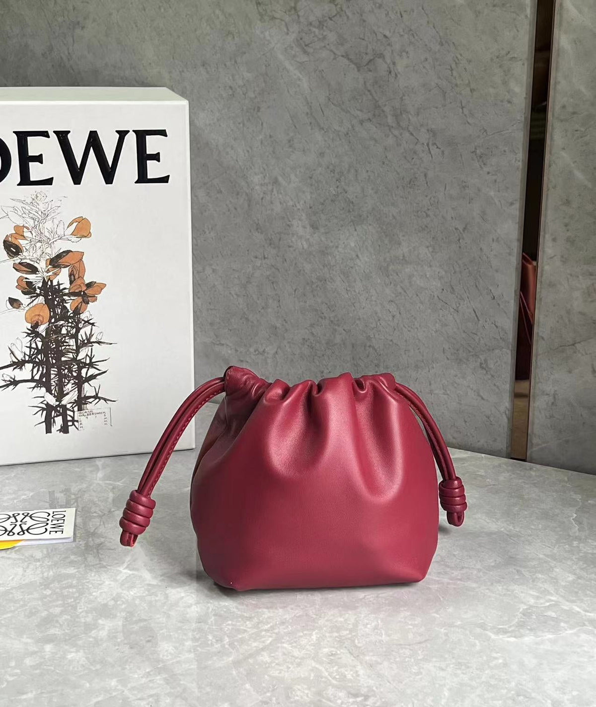 Flamenco Cluth Dark Burgundy Calfskin