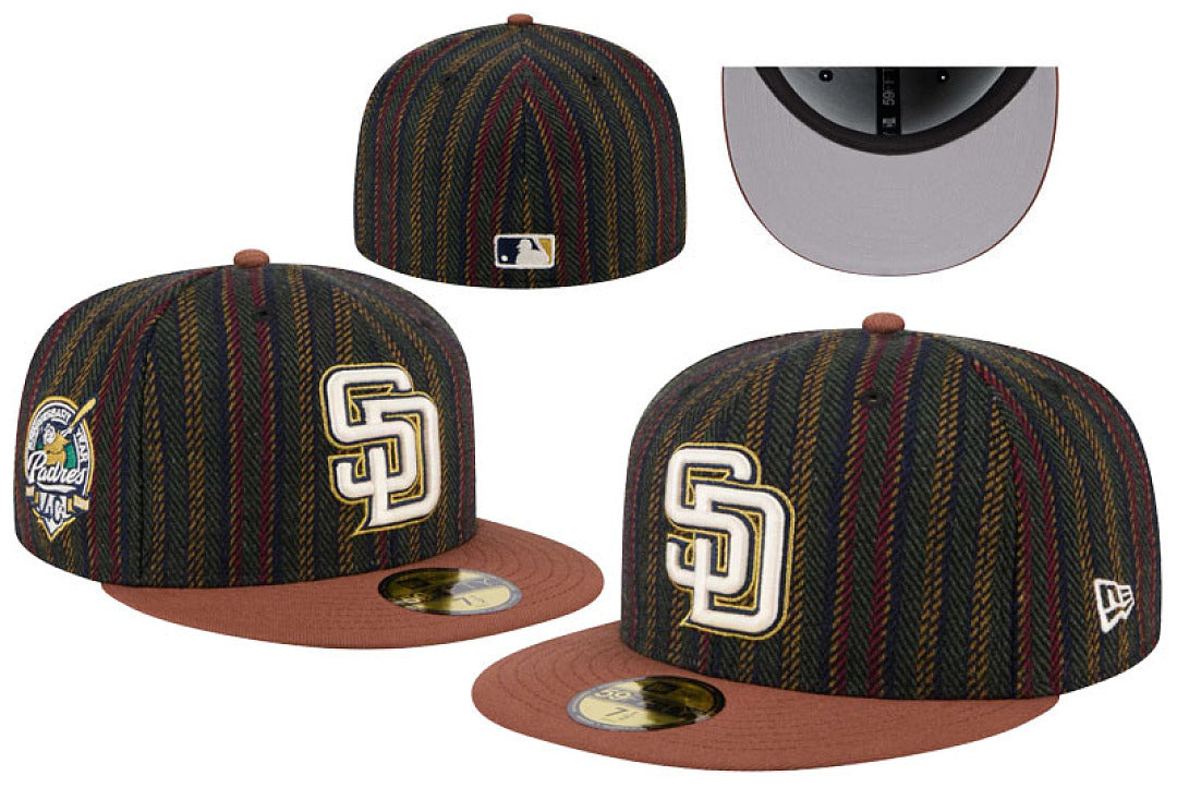 Men's San Diego Padres New Era Brown Vintage Herringbone 59FIFTY Fitted Hat