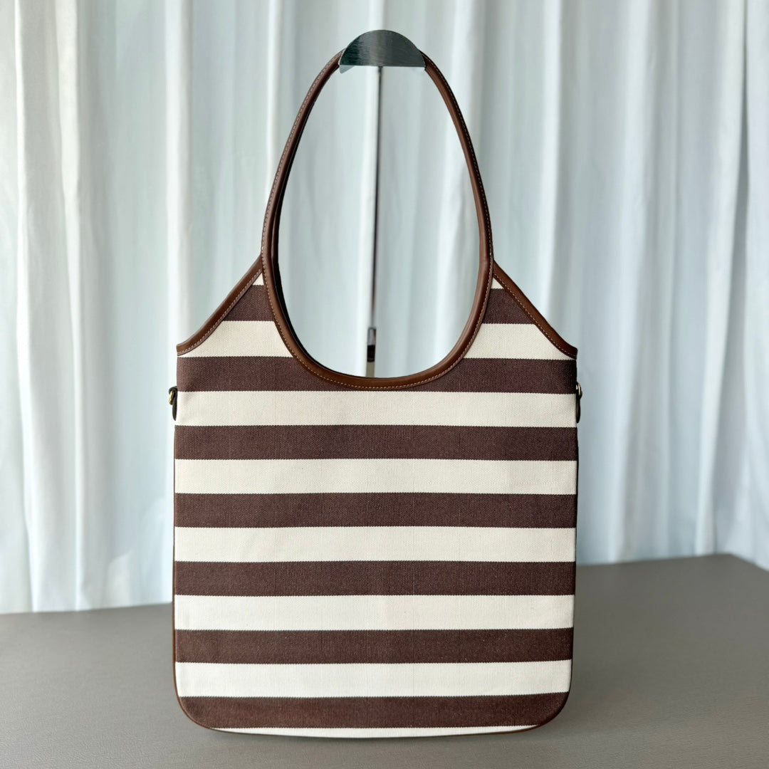 Miumiu Isetan tote hobo bag striped canvas