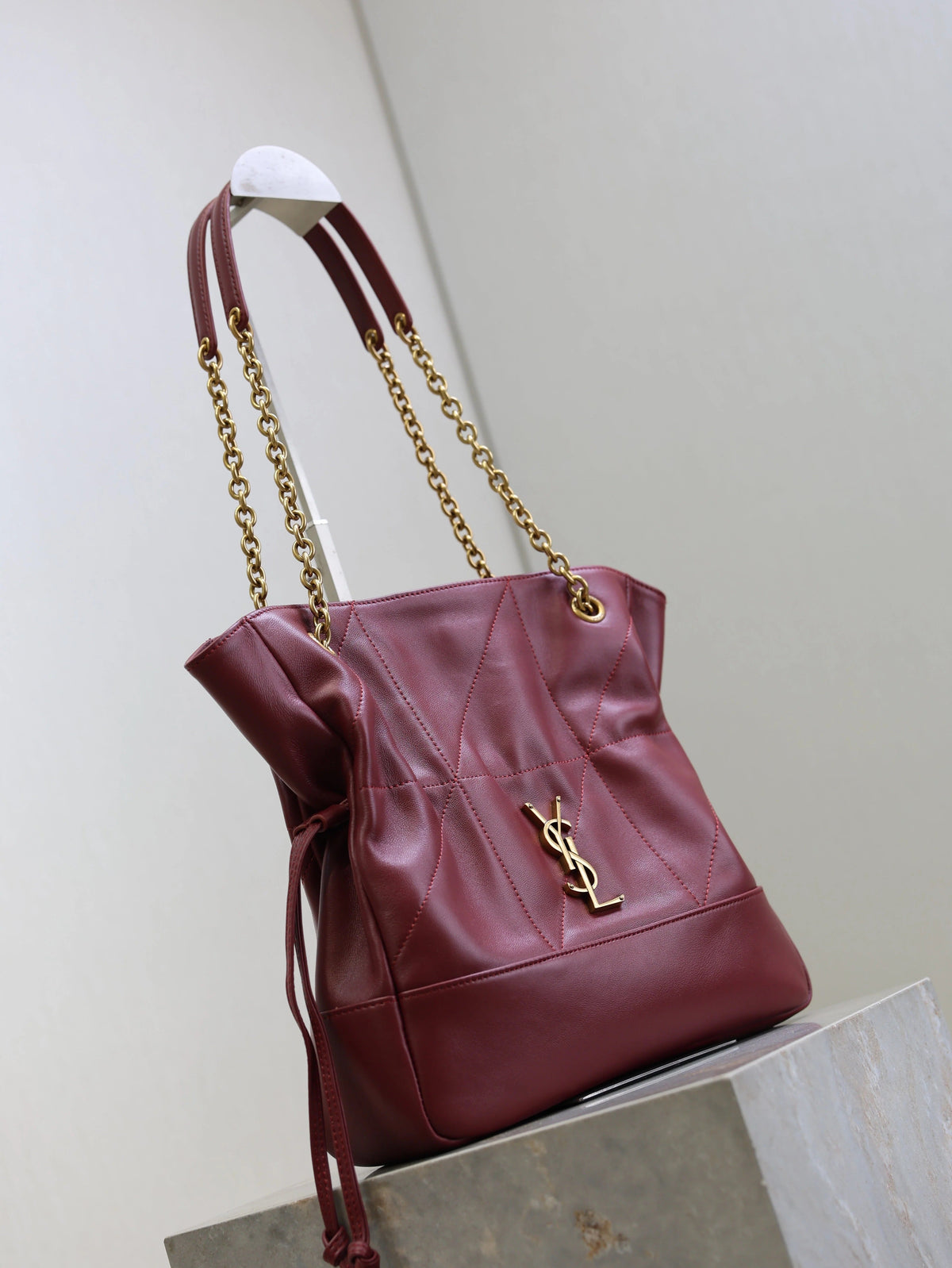YSL 2026 Jamie Shopping Burgundy 29cm Lambskin