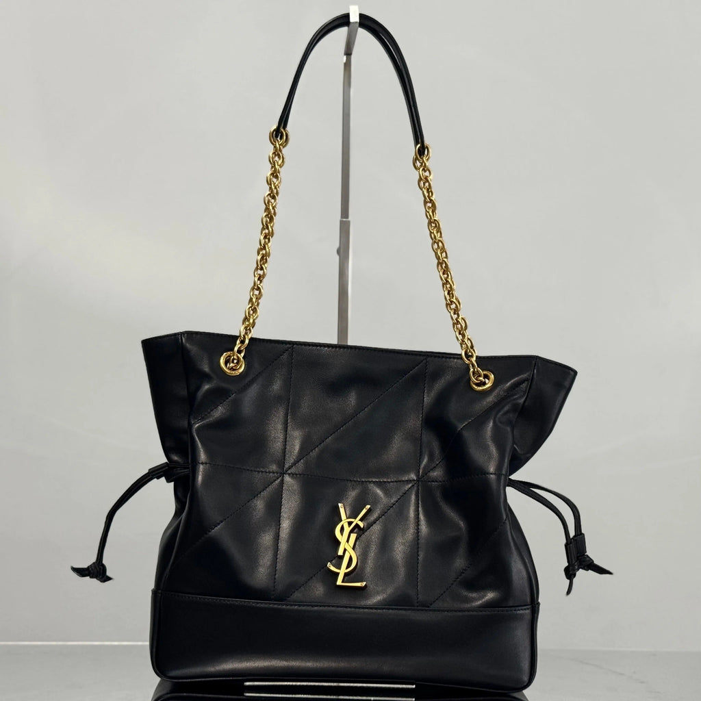 YSL Small Tote Bag 29 Black Caflskin