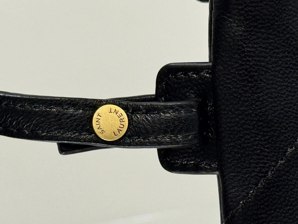 YSL Small Tote Bag 29 Black Caflskin