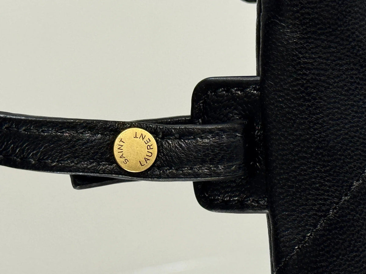 YSL Small Tote Bag 29 Black Caflskin
