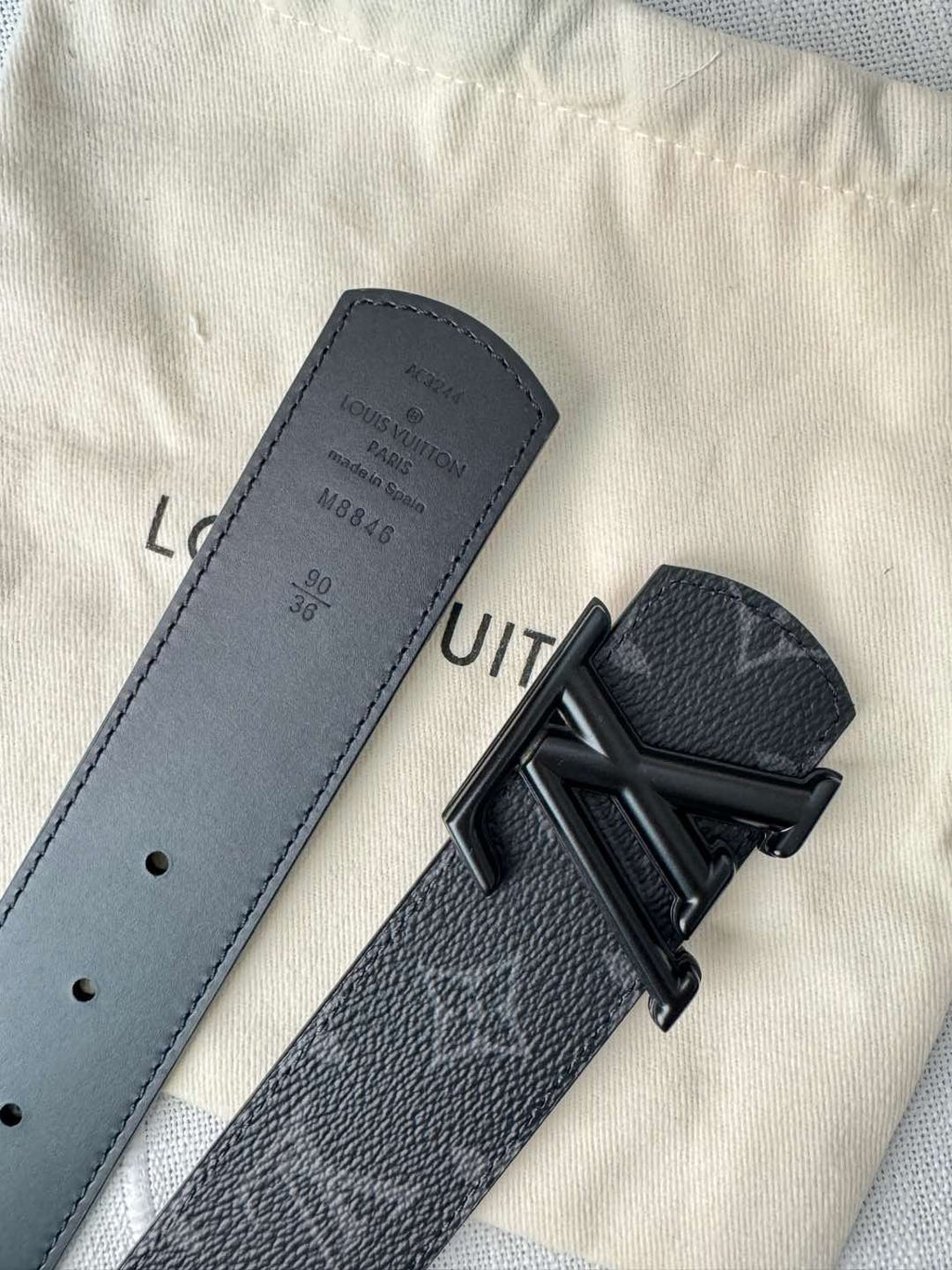 Louis Vuitton LV Initiales 40MM Reversible Belt Monogram Eclipse Black Hardware