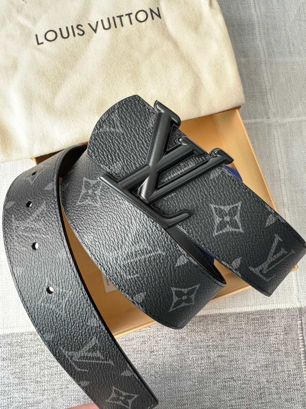 Louis Vuitton LV Initiales 40MM Reversible Belt Monogram Eclipse Black Hardware