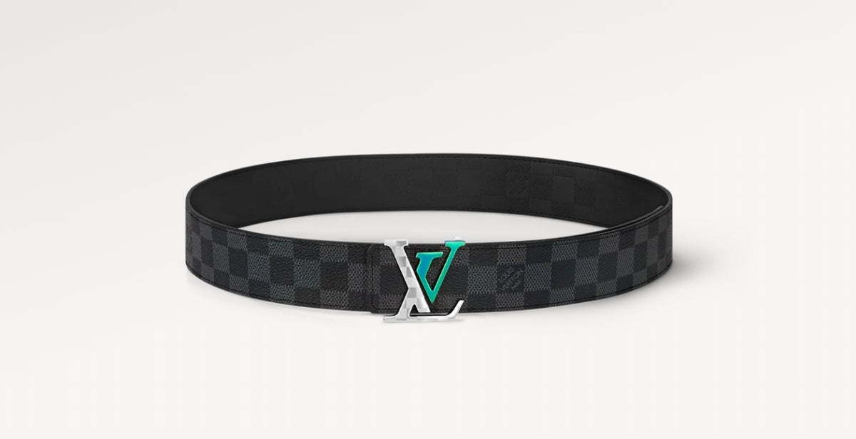 Louis Vuitton LV Initiales 40MM Damier Cobalt Rainbow Belt