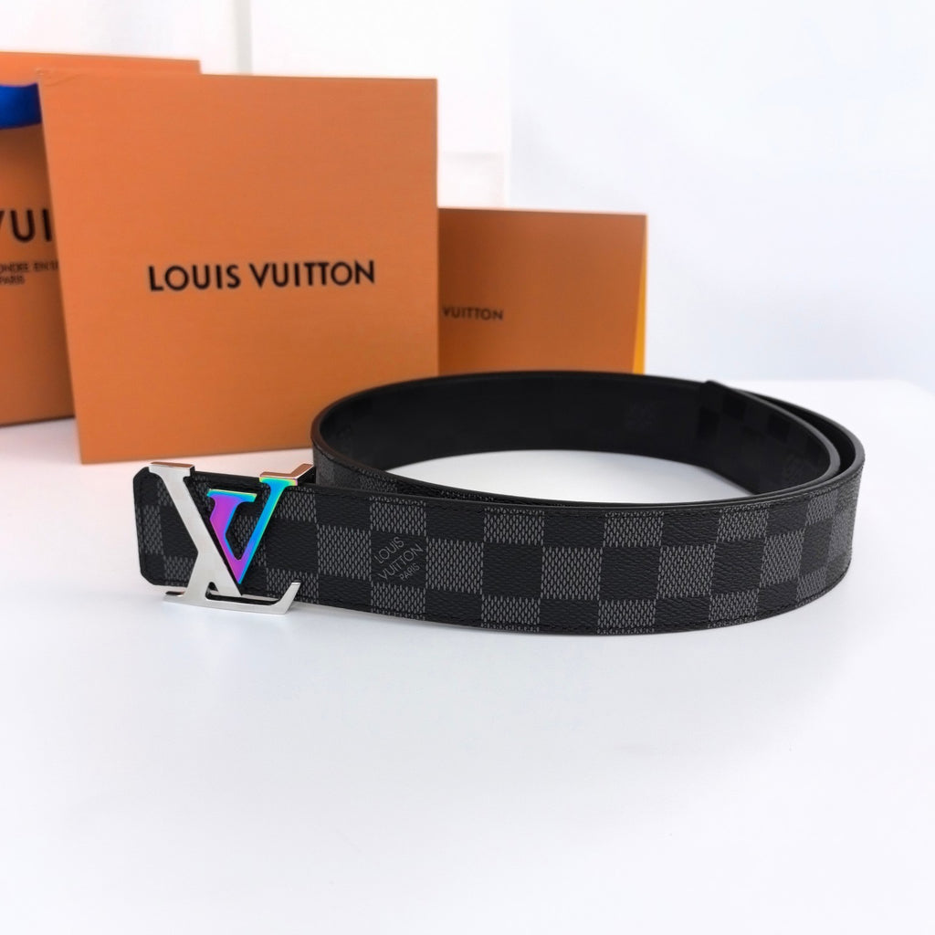 Louis Vuitton LV Initiales 40MM Damier Cobalt Rainbow Belt