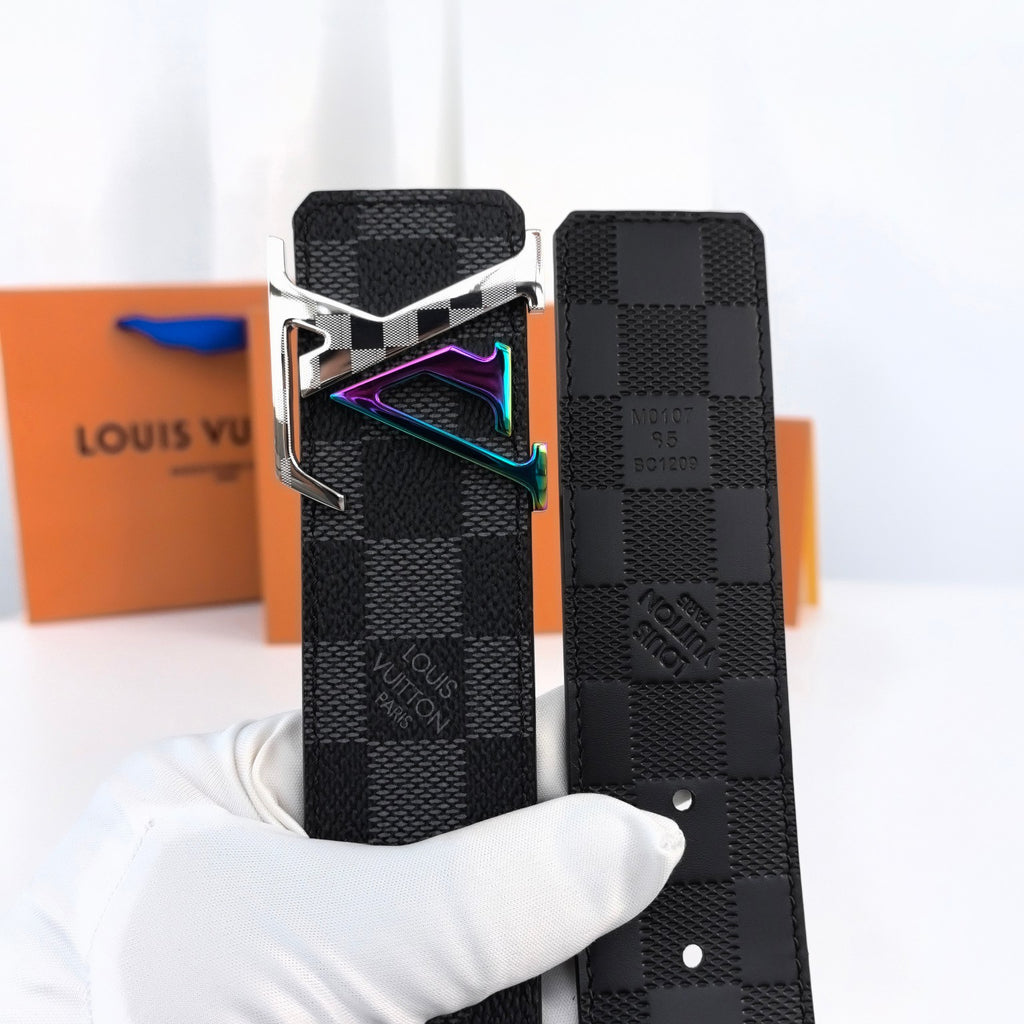 Louis Vuitton LV Initiales 40MM Damier Cobalt Rainbow Belt