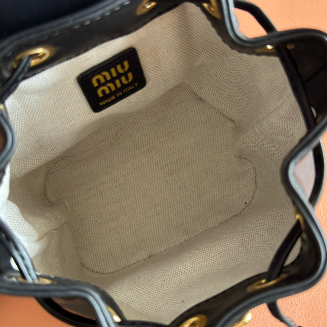Miu MIni Backpack Black Leather 273202