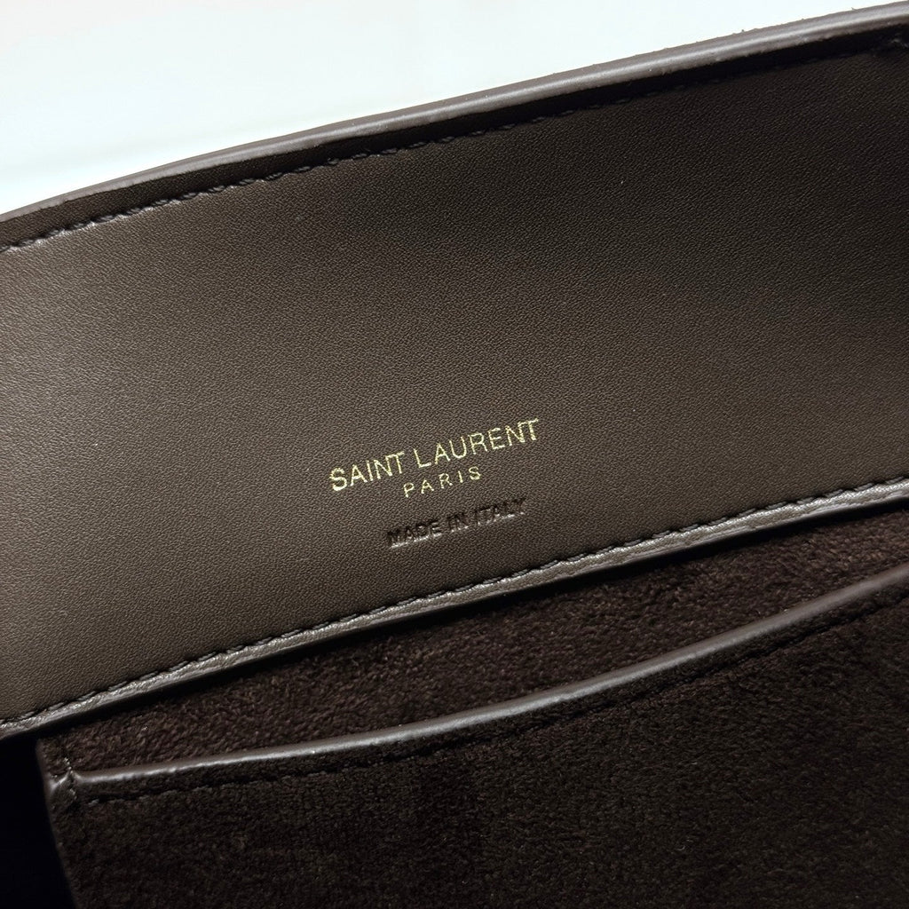 YSL Le 5 À 7 Bucket Bag 20cm Brown in Suede 285622