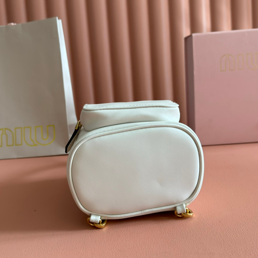 Miu MIni Backpack Off White Leather 273200