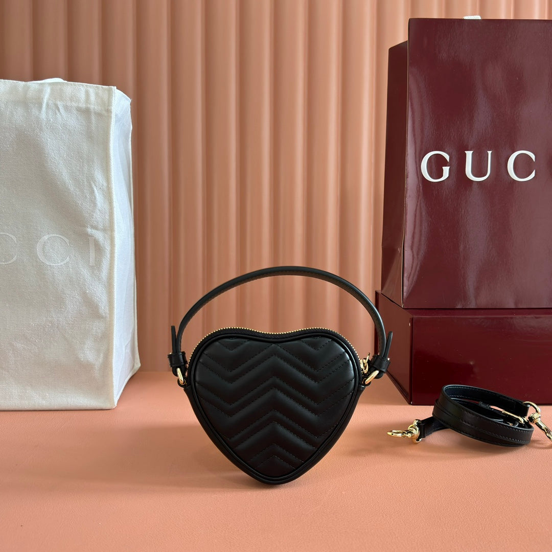 Gucci Marmont Heart Bag Black Calfskin 255057