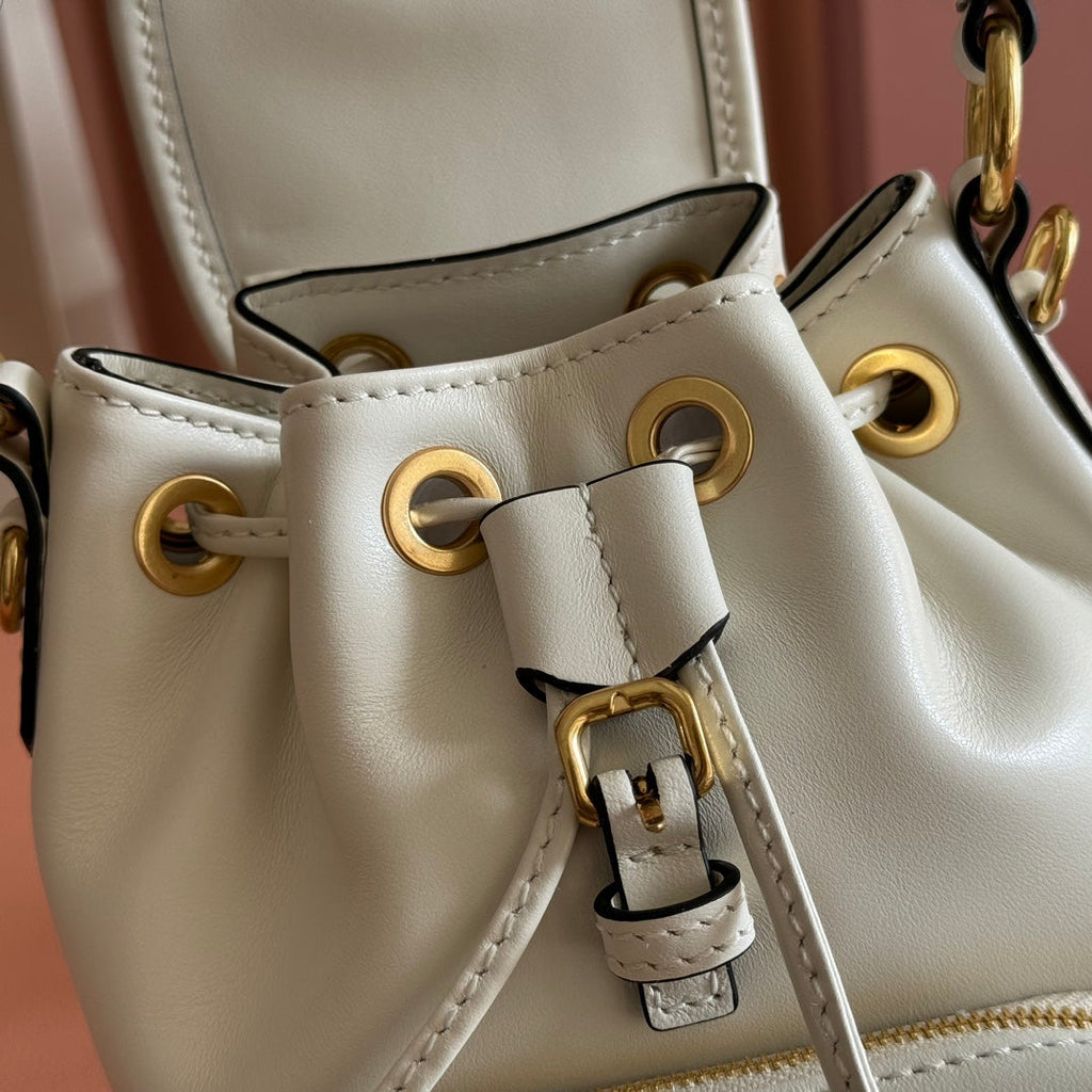 Miu MIni Backpack Off White Leather 273200