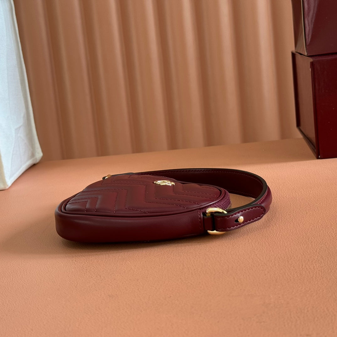 Gucci Marmont Heart Bag Rosso Ancora Red Calfskin 255058