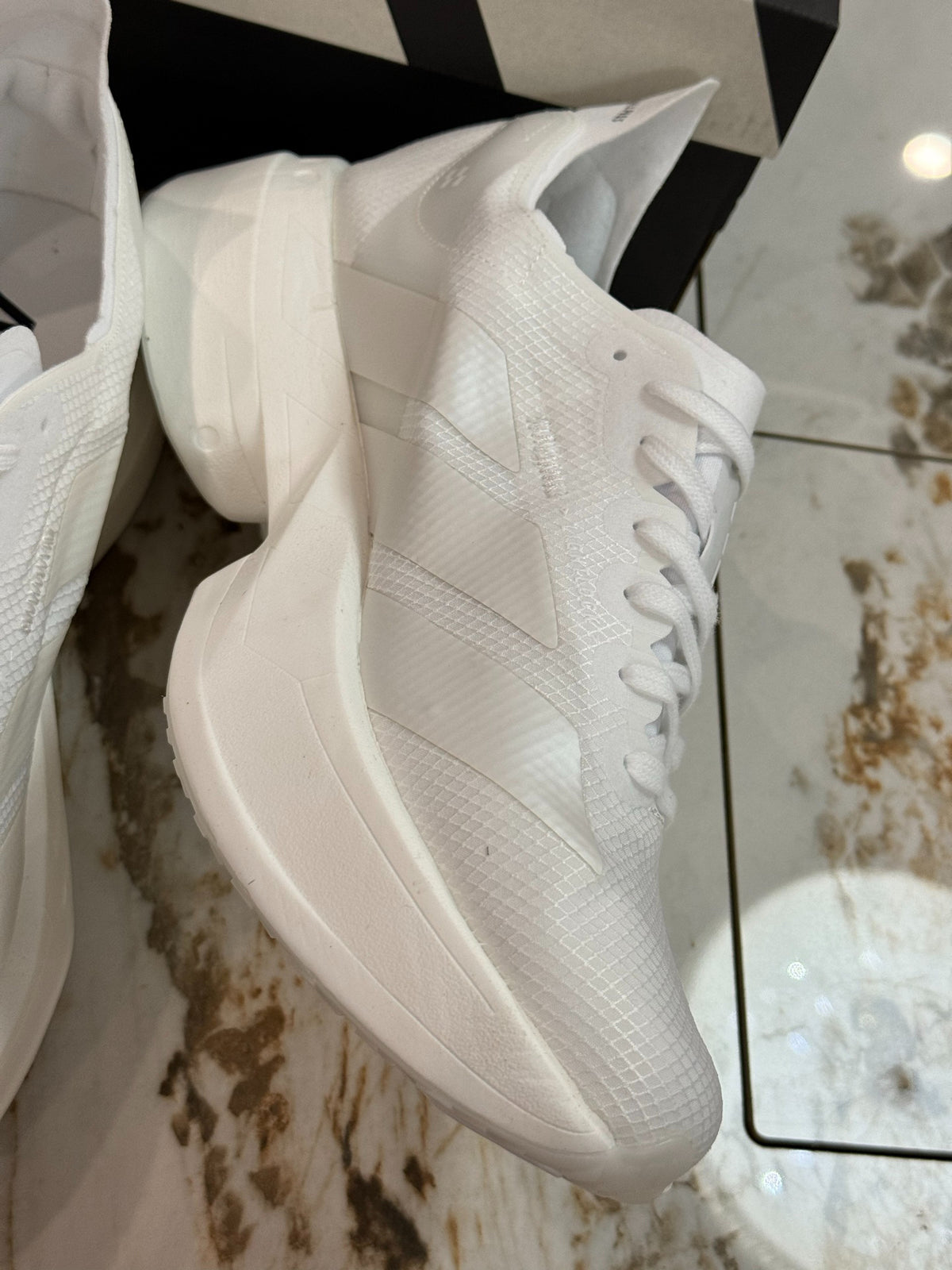 adidas Adizero Adios Pro 4 Running Shoes - Cloud White / Zero Metallic