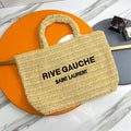 YSL Rive Gauche Tote Bag 38cm Straw Color in Raffia 285698