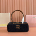 Miu Beau Small Bag 28cm Dark Blue Cotton 257970