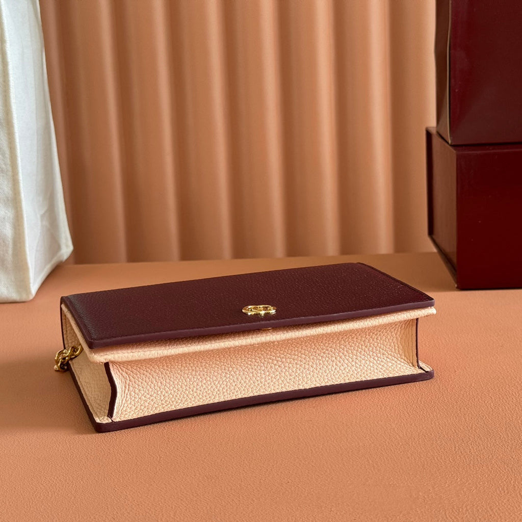 Gucci Marmont Chain Wallet Rosso Ancora Red Leather 255320