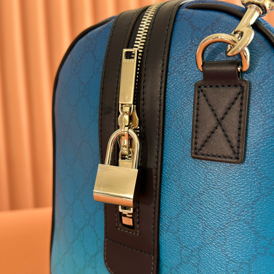 Gucci Chroma Large Duffle Bag Blue Leather