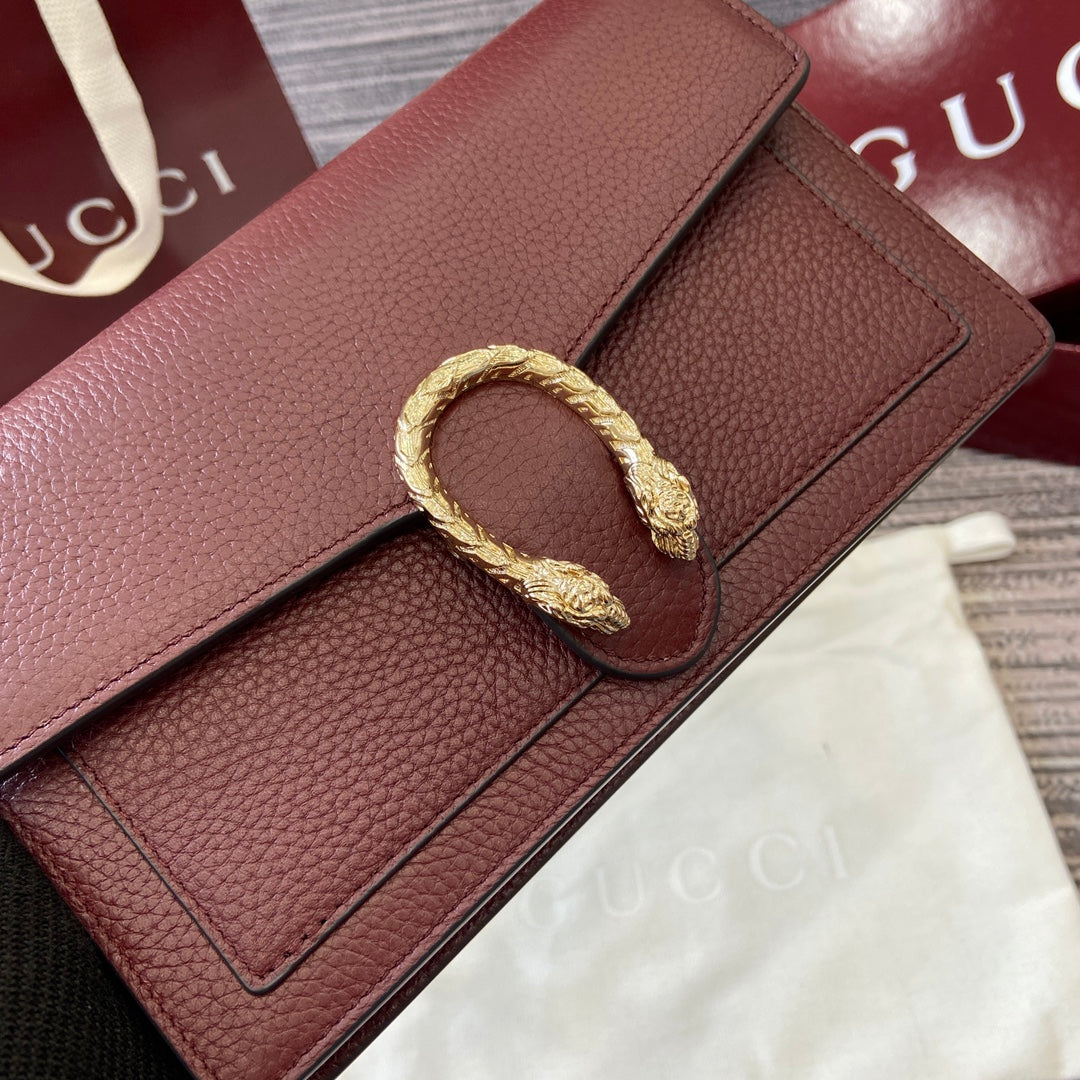 GG Dionysus Chain bag 20cm Anchora red Grained Leather 339612