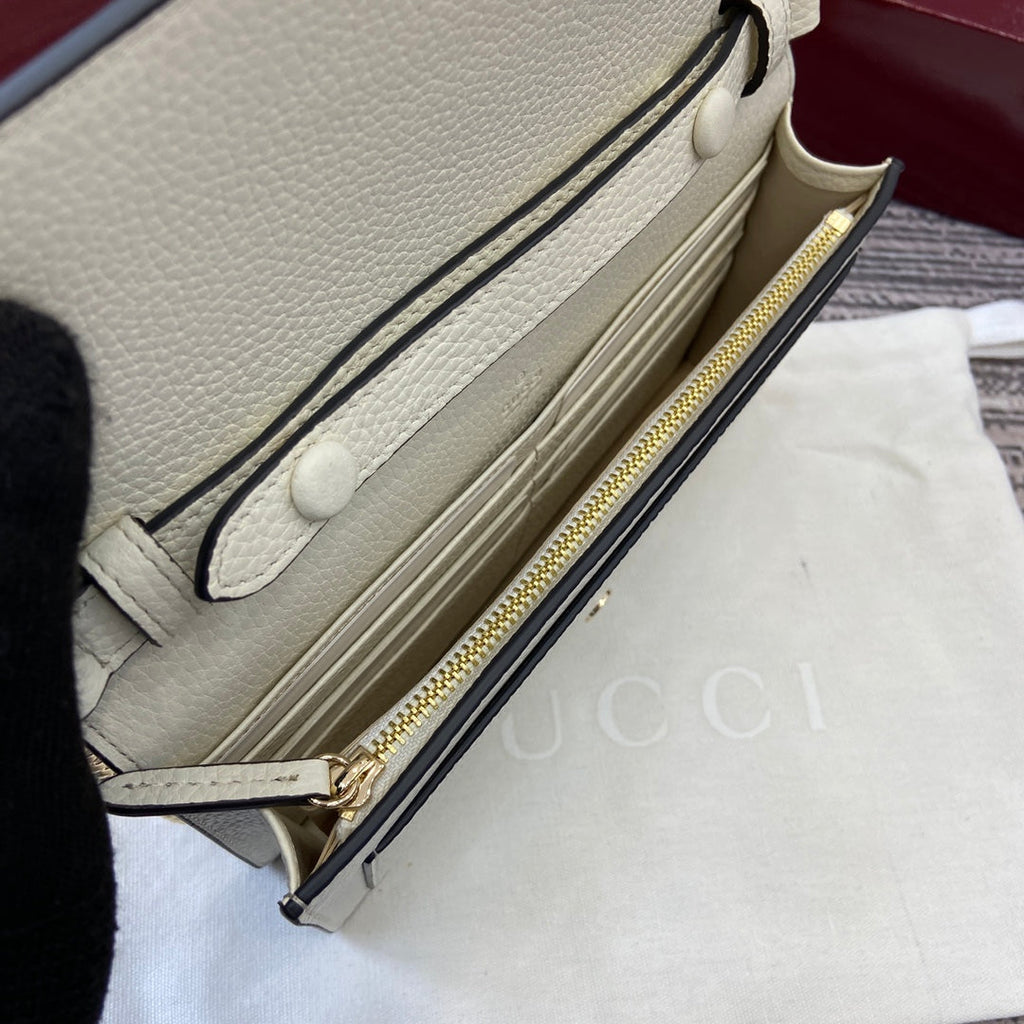 GG Dionysus Chain bag 20cm White Grained Leather 339613