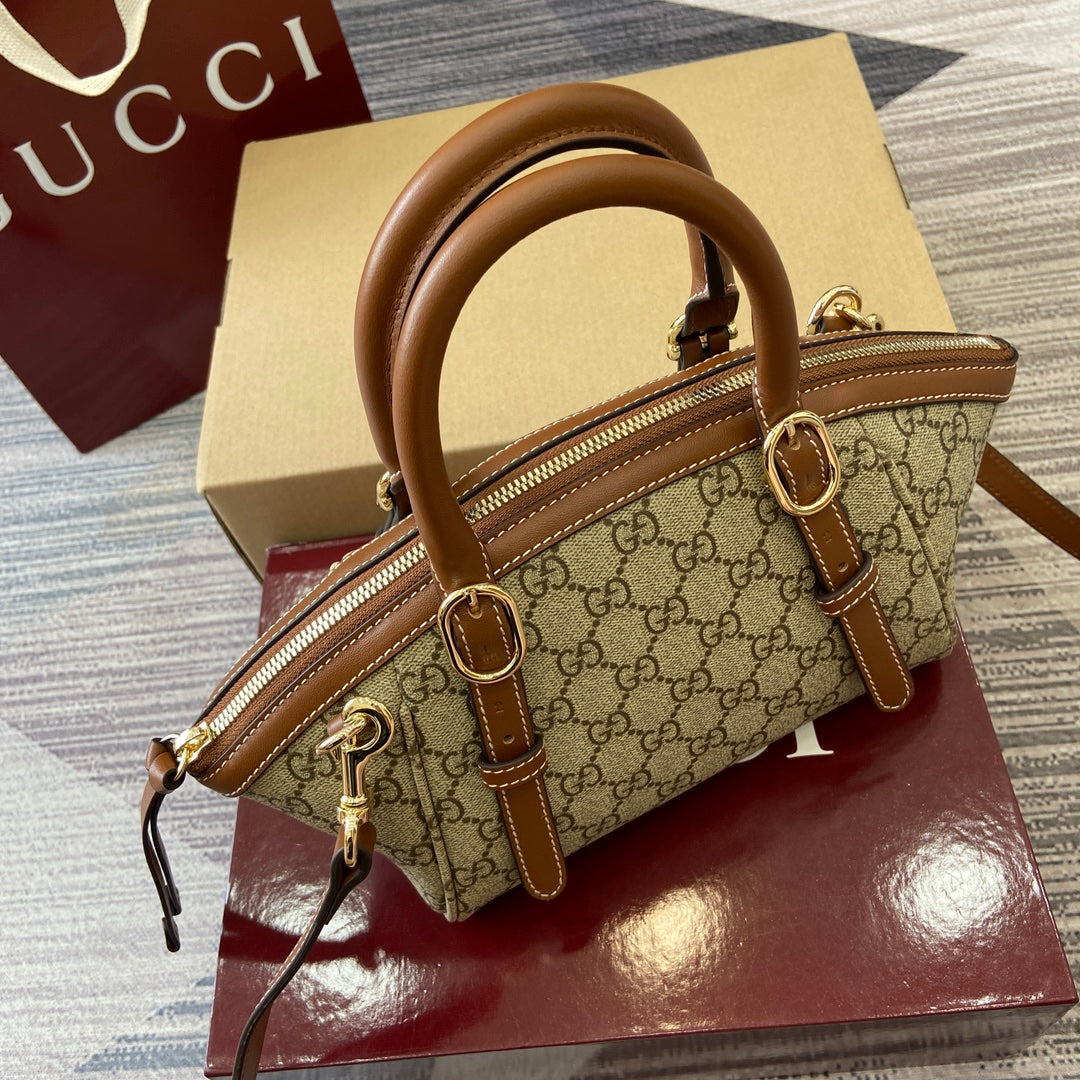 GG Padlock 31 Bag Beige Brown Canvas Leather 339644
