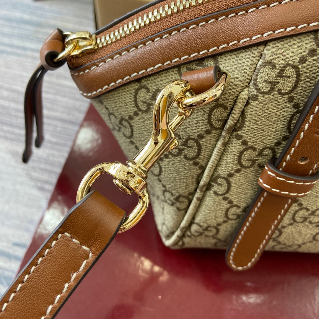 GG Padlock 31 Bag Beige Brown Canvas Leather 339644