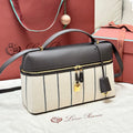 LP Extra Pouch L27 Dark Brown Calfskin Linen 282227