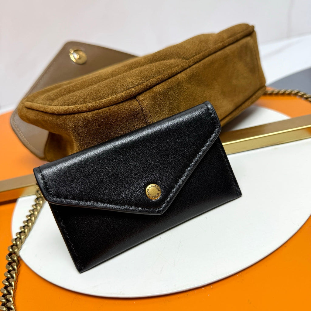 YSL Loulou Mini Bag 20cm Brown Coffee Suede 285679