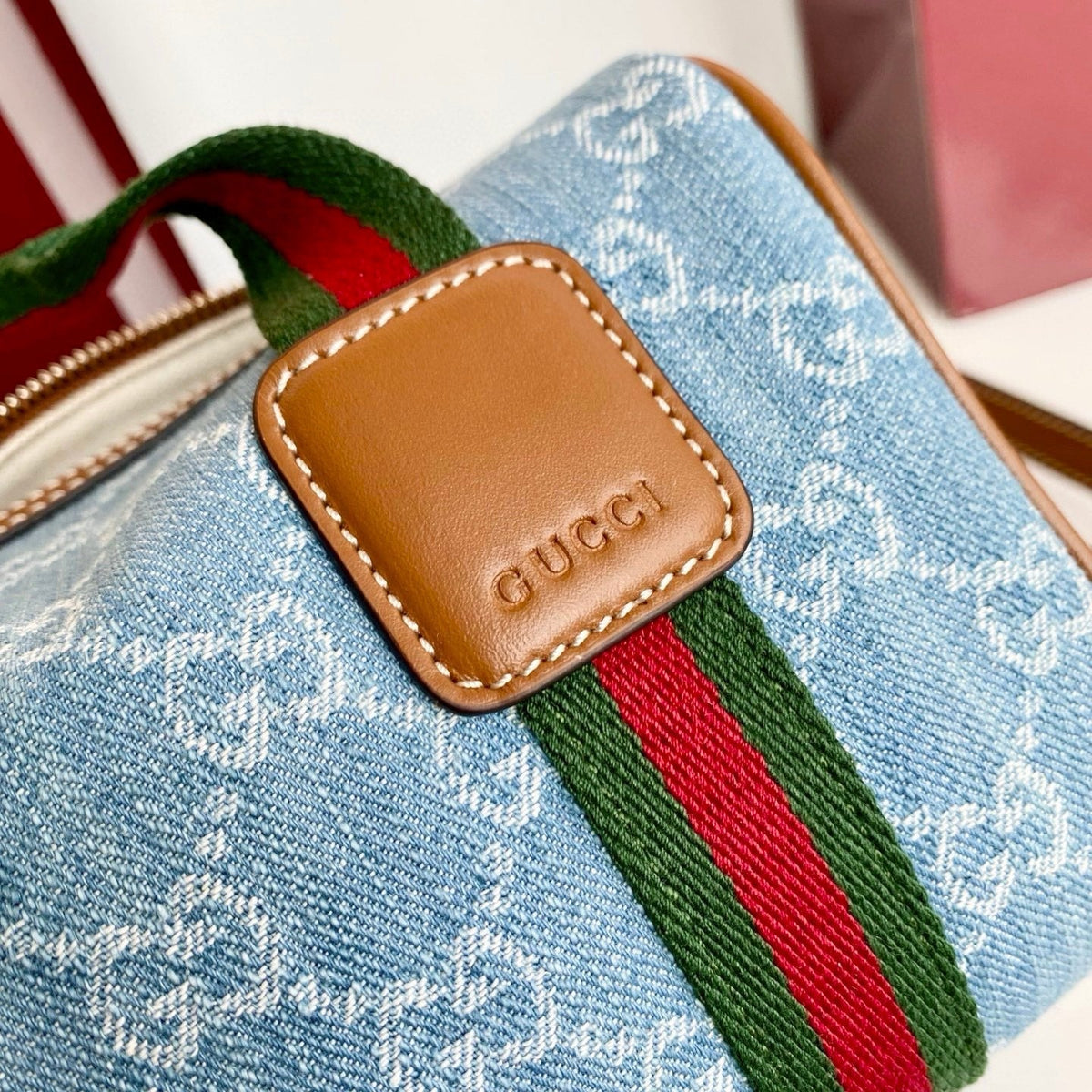 GG 25GG Handbag 20cm Blue Denim Leather 286709