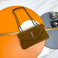 YSL Loulou Small Bag 24cm Coffee Brown Suede 285669